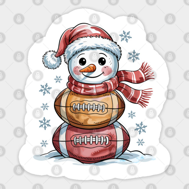 Football Snowman Christmas Sticker by JessArty