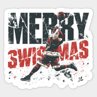 Swishmas Santa Basketball Dunk Christmas Sticker