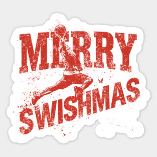 Retro Swishmas Basketball Santa Claus Sticker