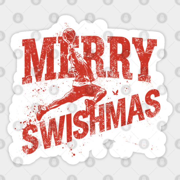 Retro Swishmas Basketball Santa Claus Sticker by JessArty