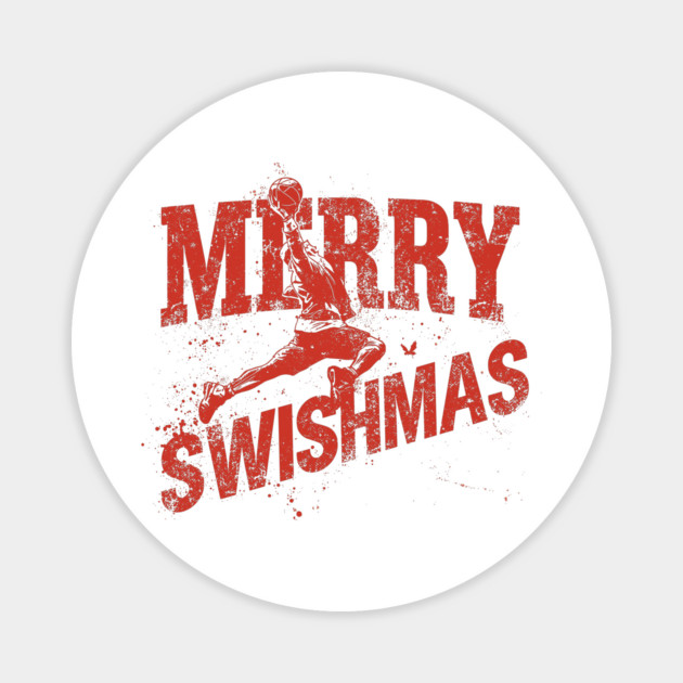 Retro Swishmas Basketball Santa Claus Magnet by JessArty