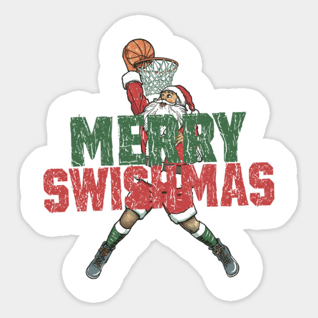 Swishmas Santa Basketball Xmas Magnet by JessArty