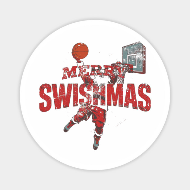Funny Merry Swishmas Dunking Santa Basketball Magnet by JessArty