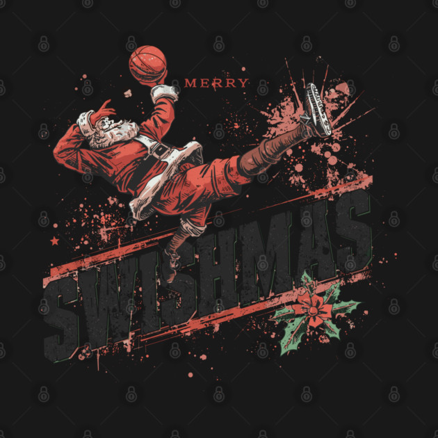 Basketball Santa Merry Swishmas Holiday by JessArty