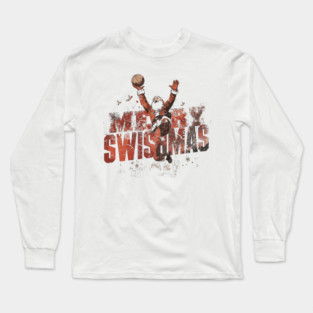Merry Swishmas Santa Basketball Long Sleeve T-Shirt