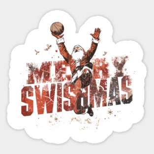 Merry Swishmas Santa Basketball Sticker