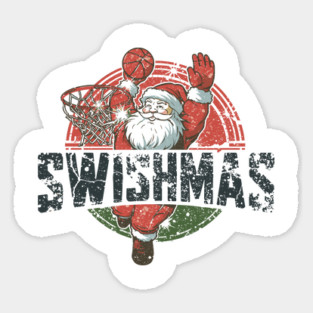 Swishmas Santa Basketball Christmas Sticker