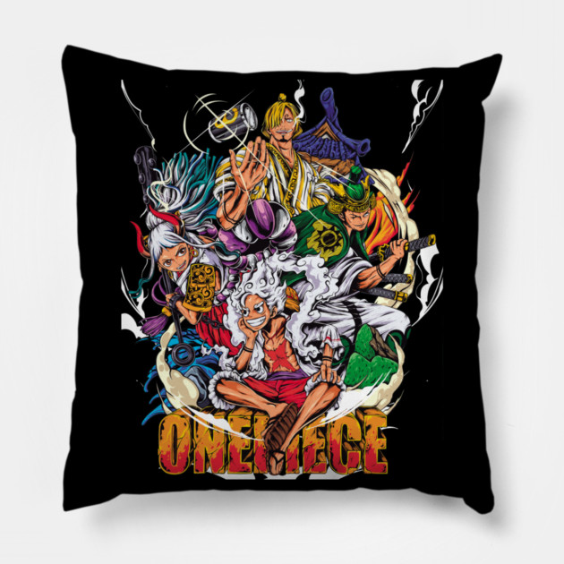 Luffy, Zoro, Sanji and Yamato – Cool Poster Pillow by Otaku Vibes