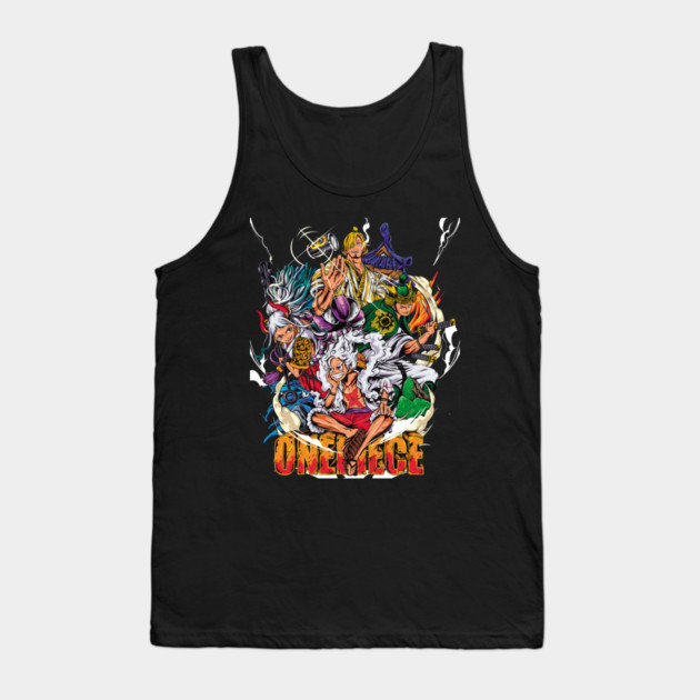 Luffy, Zoro, Sanji and Yamato – Cool Poster Tank Top by Otaku Vibes