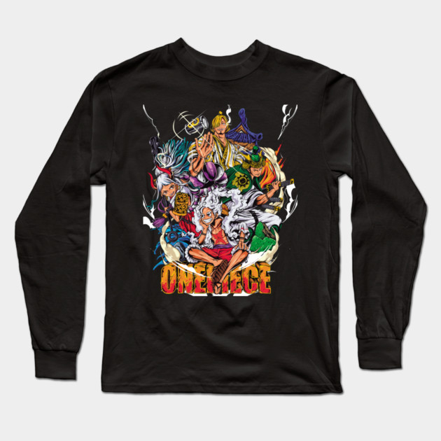 Luffy, Zoro, Sanji and Yamato – Cool Poster Long Sleeve T-Shirt by Otaku Vibes