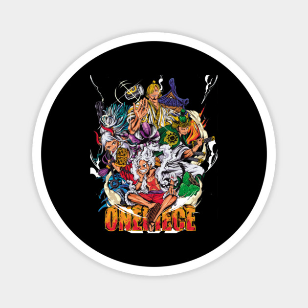 Luffy, Zoro, Sanji and Yamato – Cool Poster Magnet by Otaku Vibes