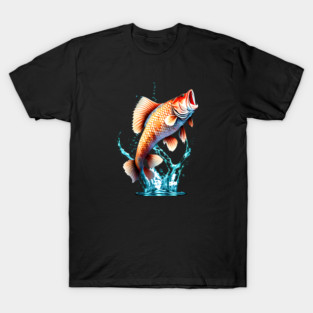 Beautiful Red Flying Fish On Water Graphic T-Shirt