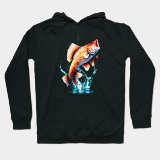 Beautiful Red Flying Fish On Water Graphic Hoodie
