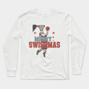 Swishmas Santa Basketball Xmas Long Sleeve T-Shirt