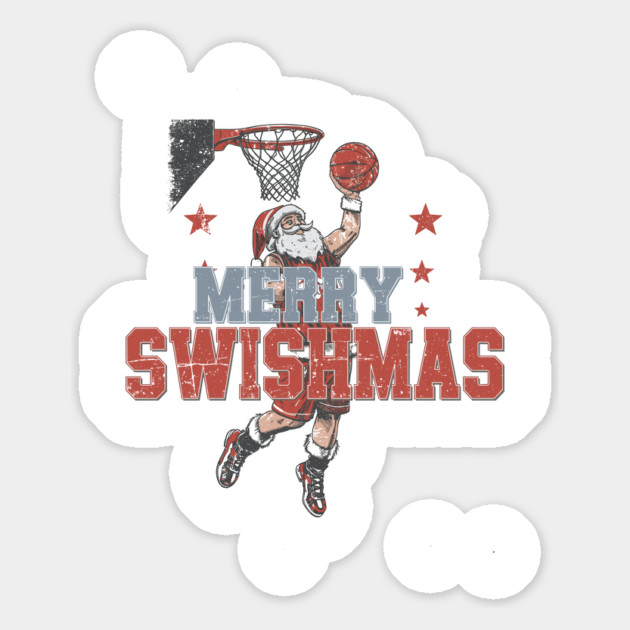 Swishmas Santa Basketball Xmas Magnet by JessArty
