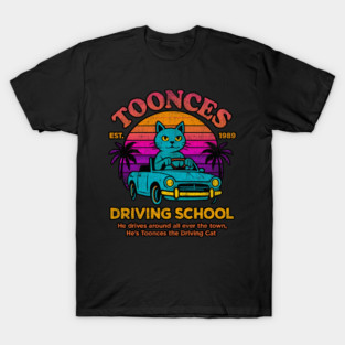 80s Vaporwave Toonces Driving Cat Comedy Classic T-Shirt