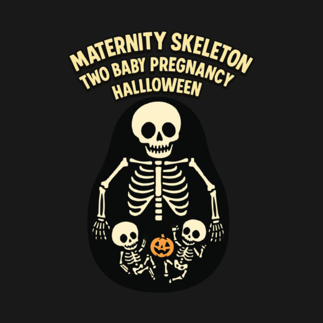 Maternity Skeleton Two Baby Pregnancy Announcement Halloween by Customer's Store 1