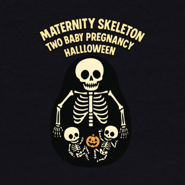 Maternity Skeleton Two Baby Pregnancy Announcement Halloween by Customer's Store 1