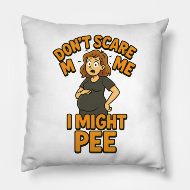 Funny Pregnant Halloween Design Pillow by Customer's Store 1