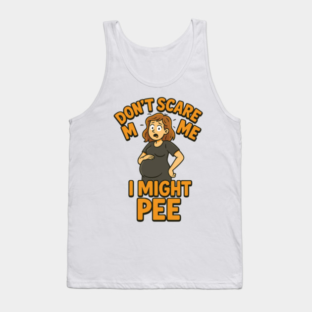 Funny Pregnant Halloween Design Tank Top by Customer's Store 1