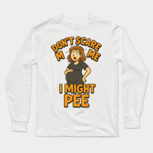 Funny Pregnant Halloween Design Long Sleeve T-Shirt