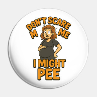 Funny Pregnant Halloween Design Pin