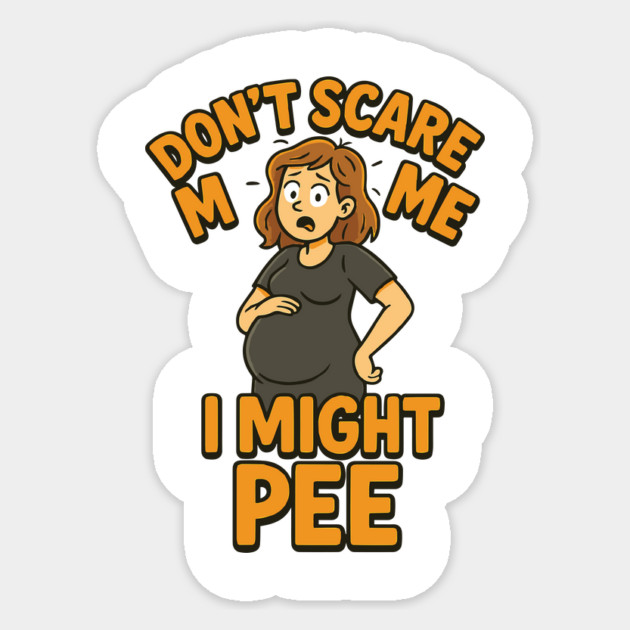 Funny Pregnant Halloween Design Sticker by Customer's Store 1