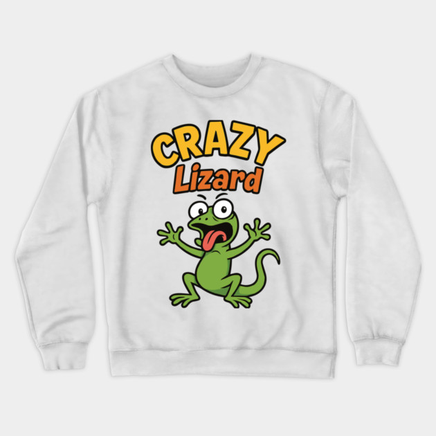 funny CRAZY Lizard Crewneck Sweatshirt by Customer's Store 1