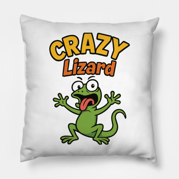 funny CRAZY Lizard Pillow by Customer's Store 1