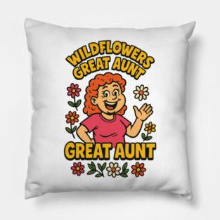 Wildflowers Great Aunt Floral Mother's Day Pillow