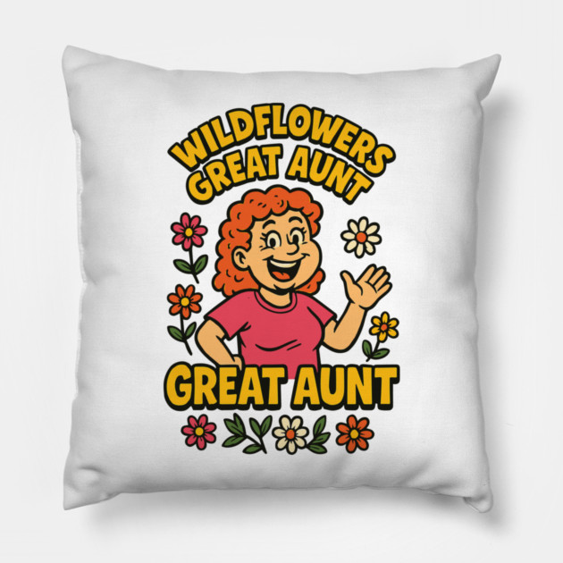 Wildflowers Great Aunt Floral Mother's Day Pillow by Customer's Store 1