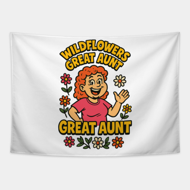 Wildflowers Great Aunt Floral Mother's Day Tapestry by Customer's Store 1