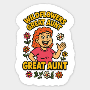 Wildflowers Great Aunt Floral Mother's Day Sticker