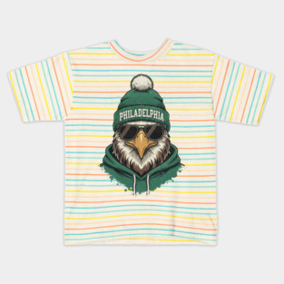 Philadelphia Eagles - Unique, Best Gift Idea for Men, Women, Kids, Dad, Mom, for Christmas, Birthday, Football, Lovers, Wawa, Portrait, Go Birds, Fans, Funny, Special, Cool, Badass, 70s, 80s, 90s, Players, Retro, Vintage, Kids T-Shirt