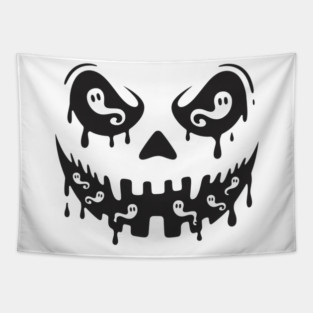 Melting Ghost Pumpkin Smile Tapestry