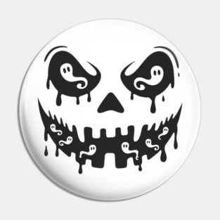Melting Ghost Pumpkin Smile Pin