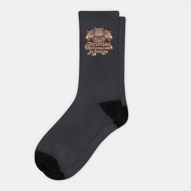 "Christian" Nationalism Is Fascism Socks by Charles's Store 8