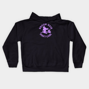Lilac Broom Hair Don't Care Funny Pagan Wiccan Cheeky Witch® Kids Hoodie