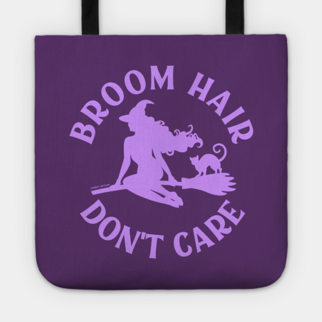 Lilac Broom Hair Don't Care Funny Pagan Wiccan Cheeky Witch® Tote by Cheeky Witch