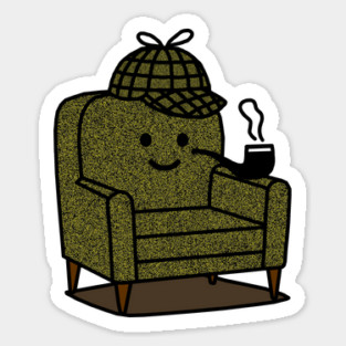 The Armchair Detective Puns and Humor Sticker