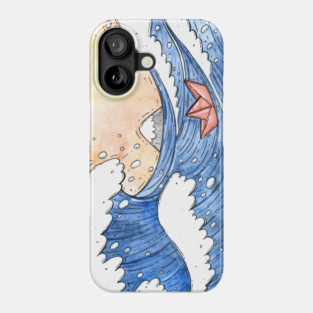 Great Wave Paper Boat Phone Case