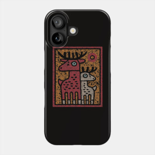 Deer Family Woodland Design – Reindeer Art Print Tee Phone Case