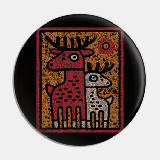 Deer Family Woodland Design – Reindeer Art Print Tee Pin