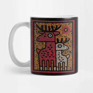 Deer Family Woodland Design – Reindeer Art Print Tee Mug