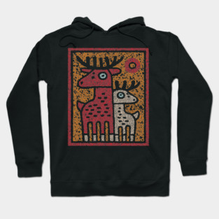 Deer Family Woodland Design – Reindeer Art Print Tee Hoodie