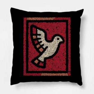 Dove in Cage Freedom Design – Symbolic Bird Artwork Pillow