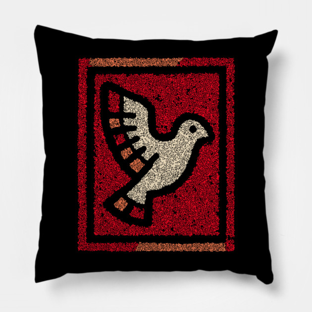 Dove in Cage Freedom Design – Symbolic Bird Artwork Pillow by TuncGK