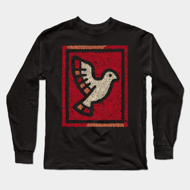Dove in Cage Freedom Design – Symbolic Bird Artwork Long Sleeve T-Shirt by TuncGK