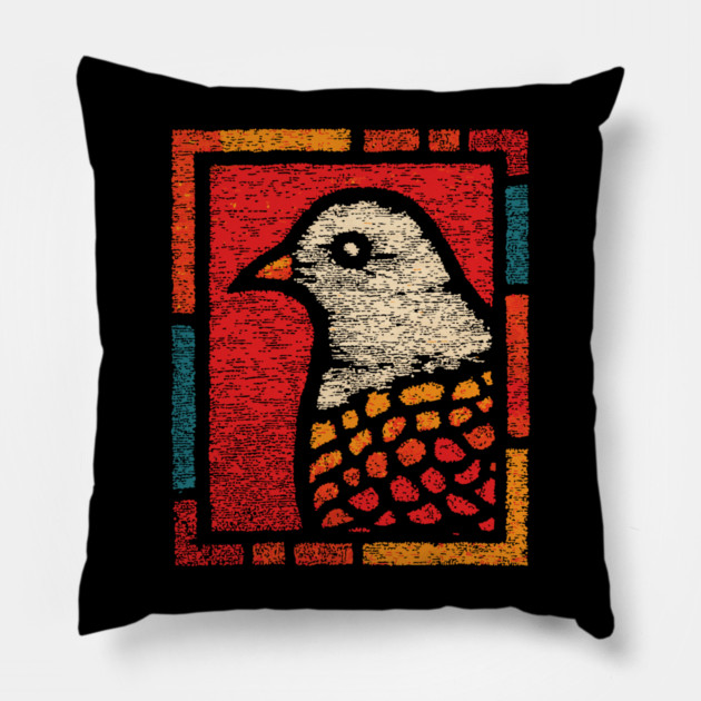 Peace Dove Illustration – Simple Bird Art Design Pillow by TuncGK