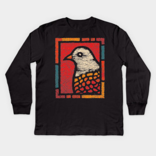 Peace Dove Illustration – Simple Bird Art Design Kids Long Sleeve T-Shirt